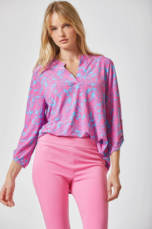 LIZZY MEDALLION Wrinkle Free Blouse