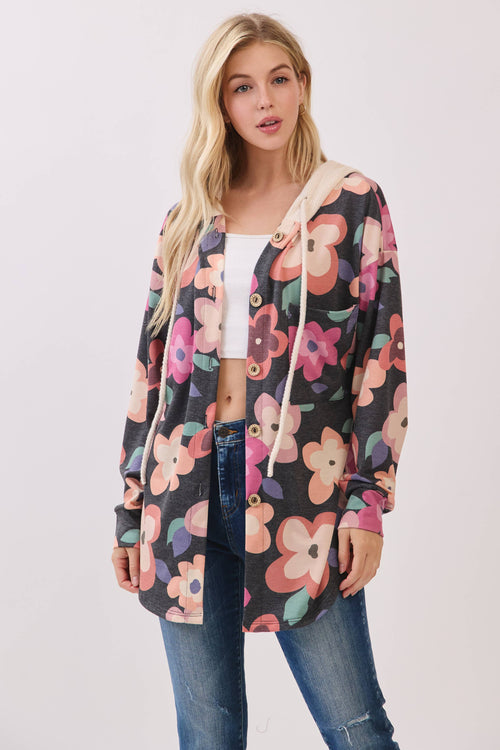 Daisy Doo Retro Hooded Shacket
