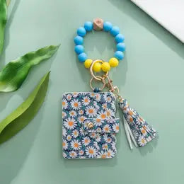 Beaded or Non Beaded Key Ring Wallet Bracelet