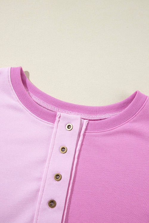 Coffee Dreams Henley  Oversize Sweatshirt