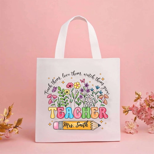 Flower Teacher Tote