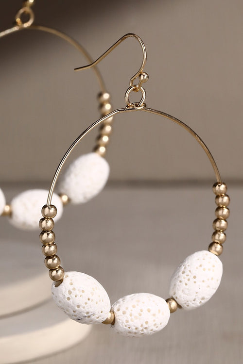 Lava Rock Hoop Earrings