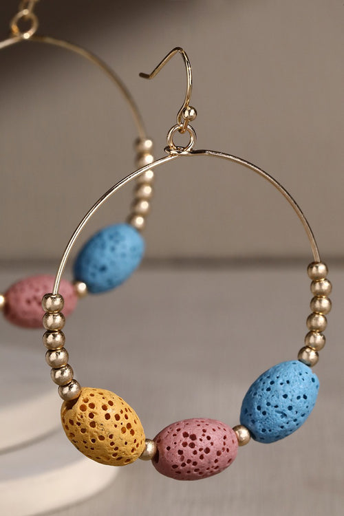 Lava Rock Hoop Earrings