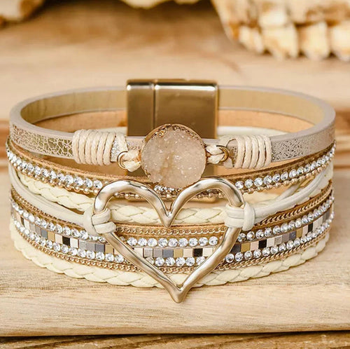 My Bohemian Heart Rhinestone  Bracelet