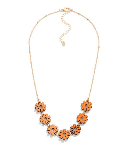 Wooden Flower necklace