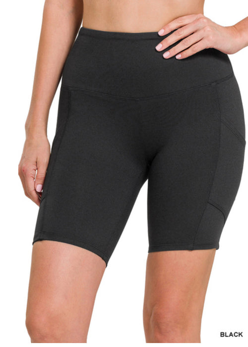 Zenana Biker Shorts with Pocket
