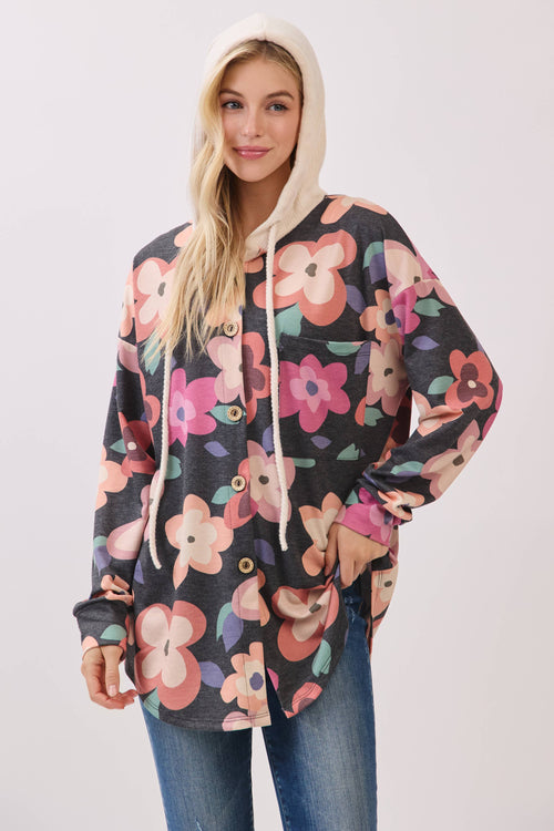 Daisy Doo Retro Hooded Shacket