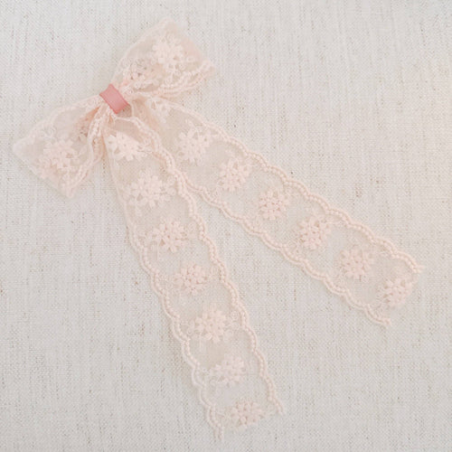 French Lace Sheer Bow Hair Clip