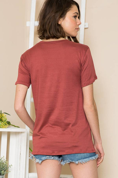 BABE'S BASIC 2 SOLID SHORT SLEEVE TOP