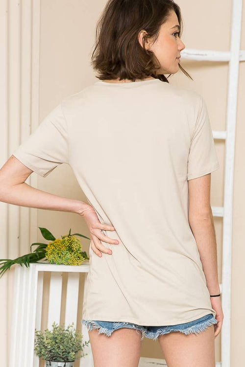 BABE'S BASIC 2 SOLID SHORT SLEEVE TOP