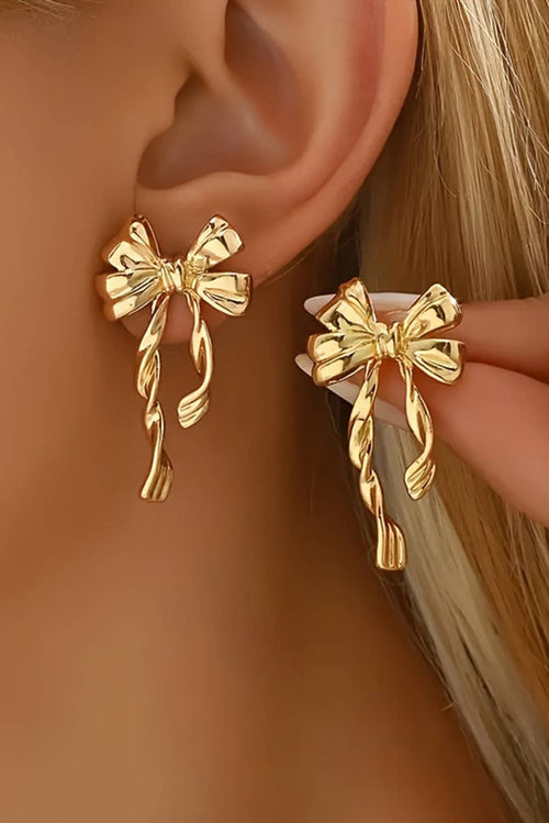 LDC BowKnot Plated Alloy Stud Earrings