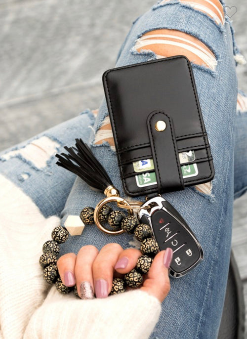 Beaded or Non Beaded Key Ring Wallet Bracelet