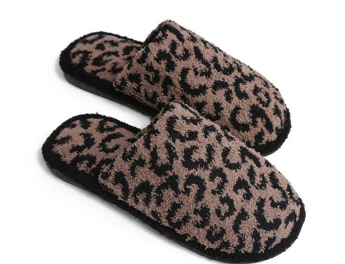 Comfy Luxe Animal Print Slide on Slippers