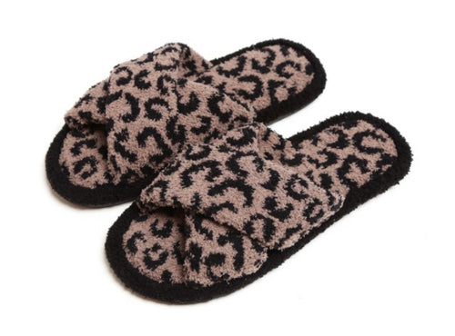 Comfy Luxe Animal Print Slide on Slippers