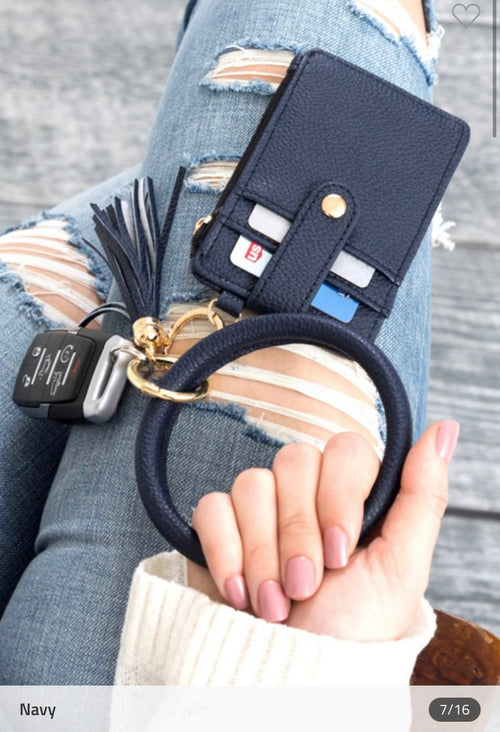 Beaded or Non Beaded Key Ring Wallet Bracelet