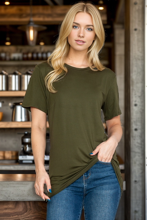 BABE'S BASIC 2 SOLID SHORT SLEEVE TOP