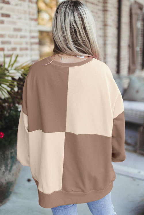 Coffee Dreams Henley  Oversize Sweatshirt
