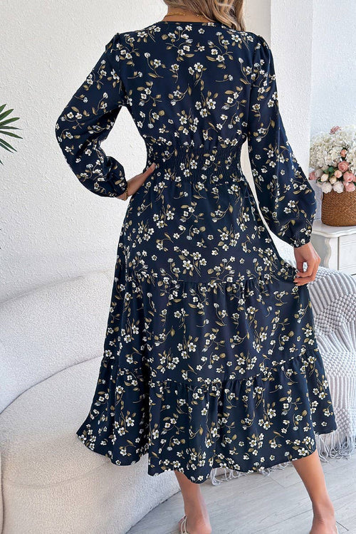 Oh My Darlin' FLORAL V-NECK LONG SLEEVE  DRESS