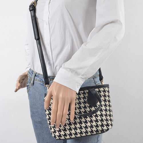 Houndstooth Lovin' Tweed Small Tote Bag
