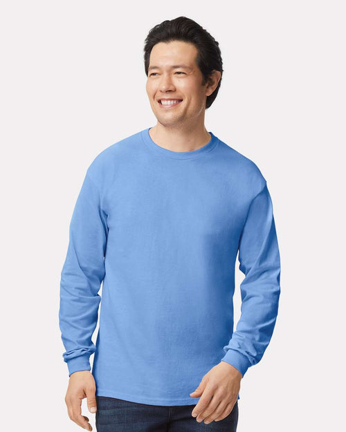 Gildan Ultra Cotton Long Slv Tee-Carolina Blue