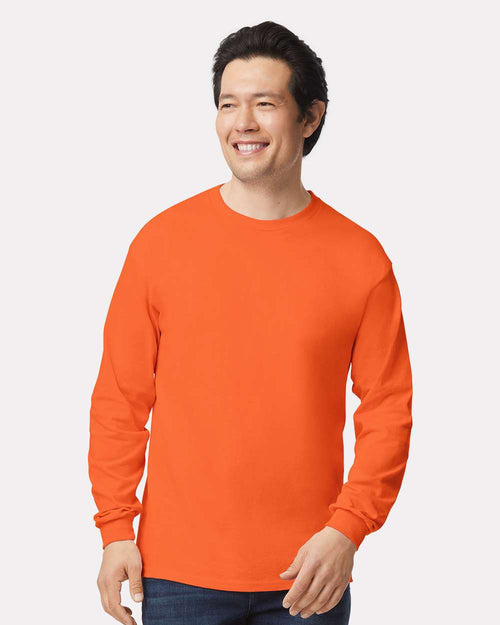 Gildan Ultra Cotton Long Slv Tee-Orange