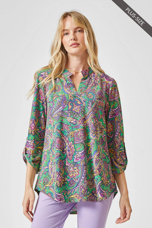 PLUS SIZE Wrinkle-Free Multi-color LIZZY Top