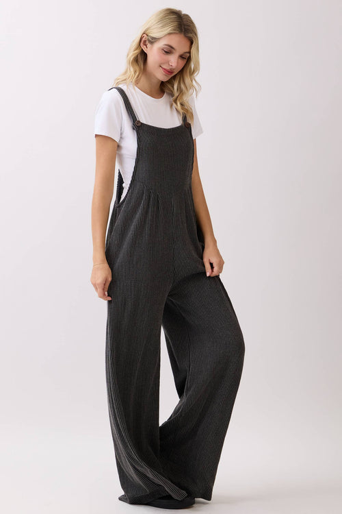 Ribbin’ it Up Wide Leg Overall Jumpsuit
