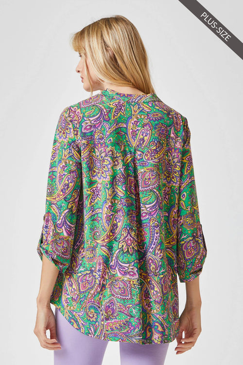 PLUS SIZE Wrinkle-Free Multi-color LIZZY Top