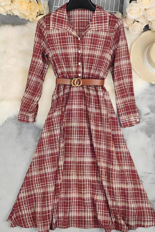Country Cutie V-NECK LONG SLEEVE DRESS