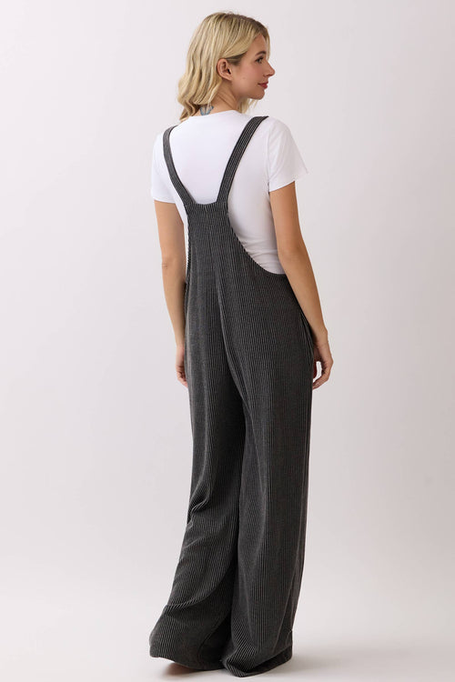 Ribbin’ it Up Wide Leg Overall Jumpsuit