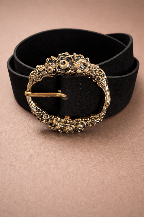 Bold & Brassy Floral Etched Belt