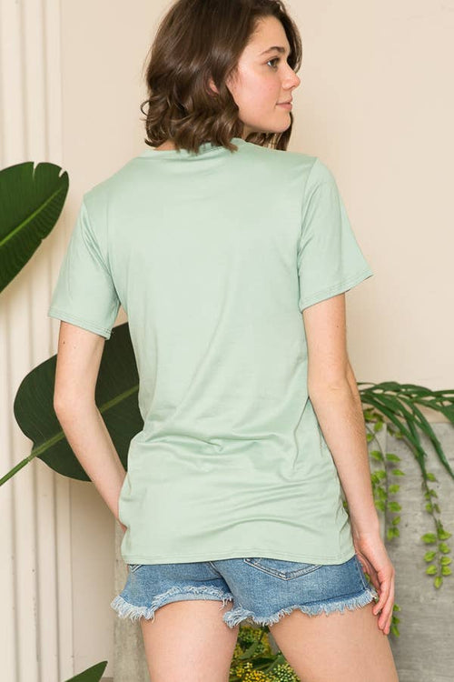 BABE'S BASIC 2 SOLID SHORT SLEEVE TOP