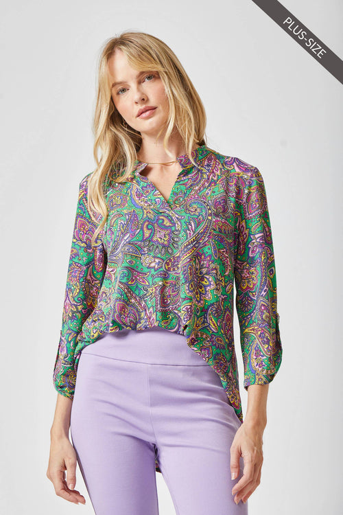 PLUS SIZE Wrinkle-Free Multi-color LIZZY Top