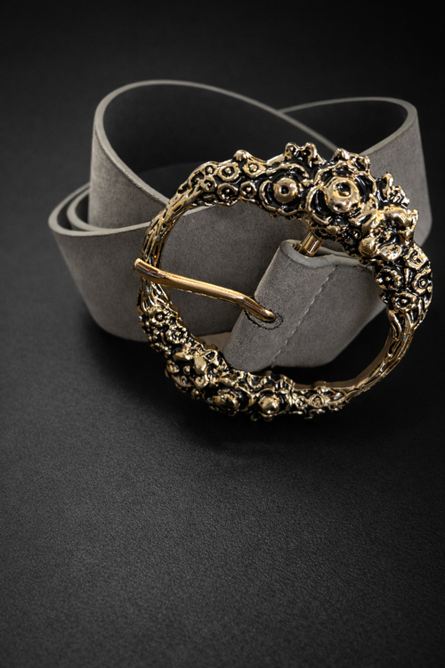 Bold & Brassy Floral Etched Belt