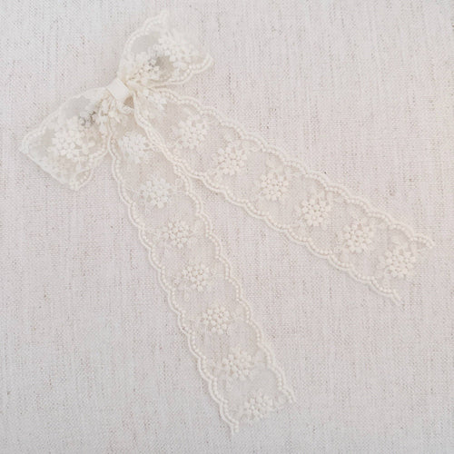 French Lace Sheer Bow Hair Clip