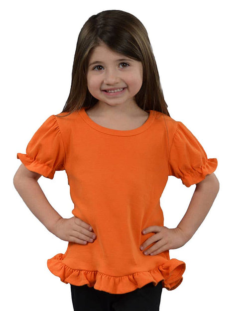 Infant Toddler Short Sleeve Girls Ruffle Top Frill