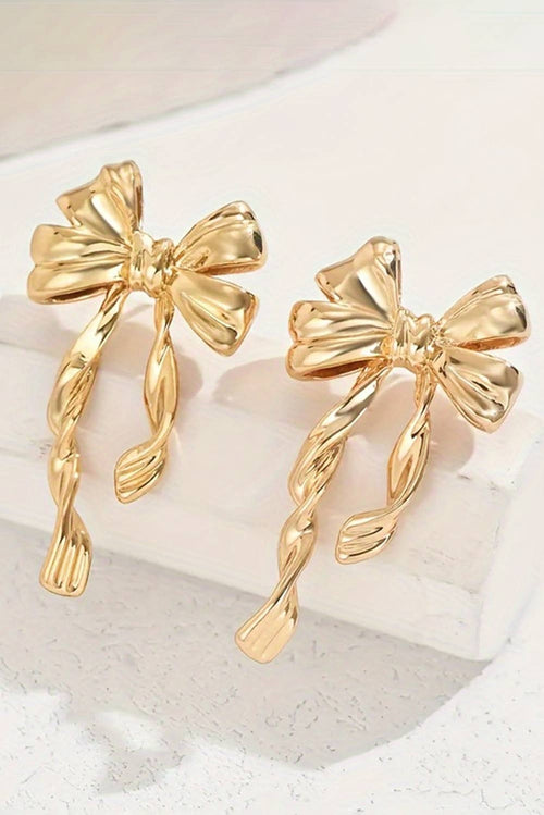 LDC BowKnot Plated Alloy Stud Earrings