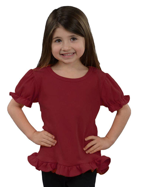Infant Toddler Short Sleeve Girls Ruffle Top Frill