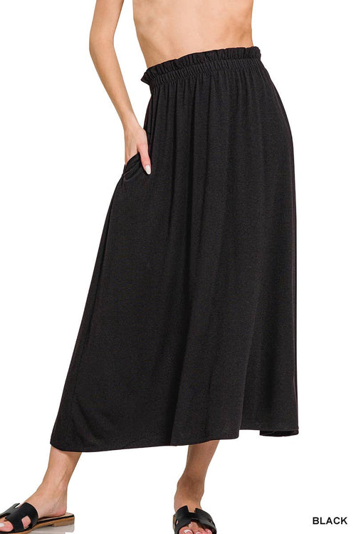 Lady Lou Paperbag Waist Midi Skirt