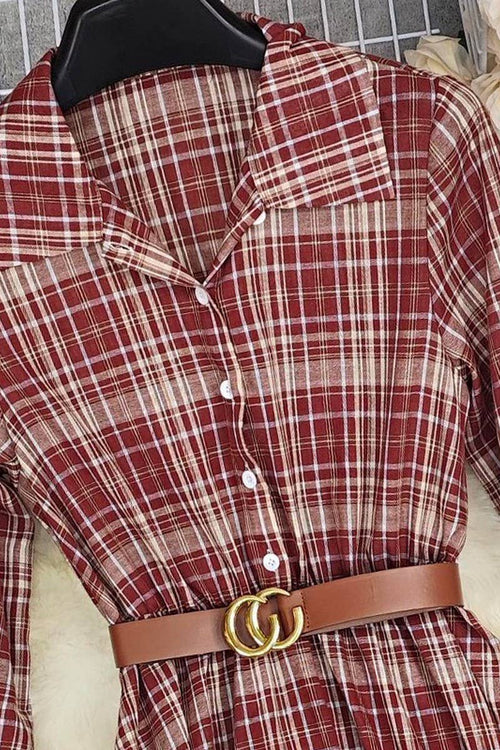 Country Cutie V-NECK LONG SLEEVE DRESS