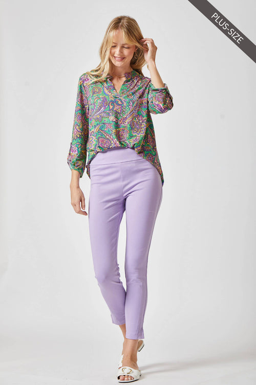 PLUS SIZE Wrinkle-Free Multi-color LIZZY Top