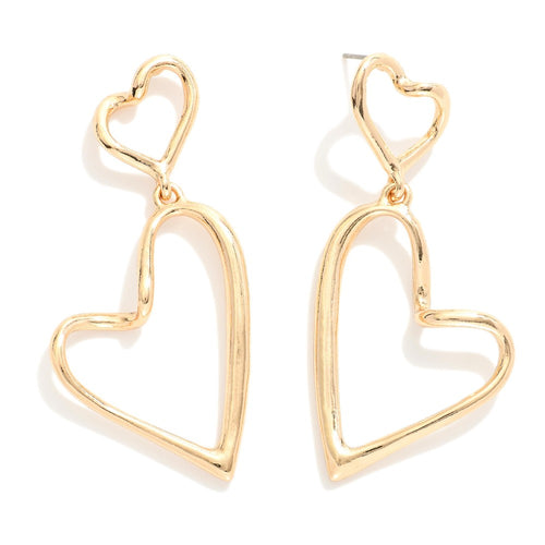 Double-heart Dangle earrings