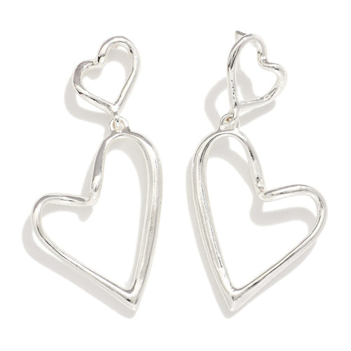 Double-heart Dangle earrings