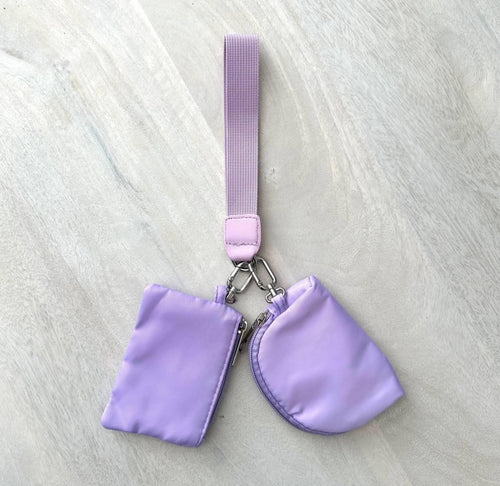 Dual Pouch Wristlet Keychain Wallet