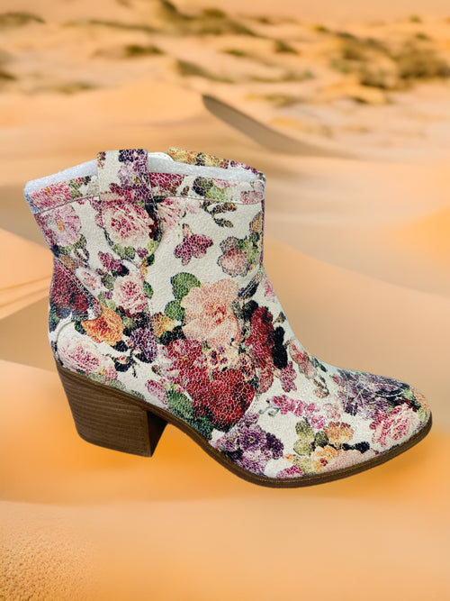 Faded Floral Bootie