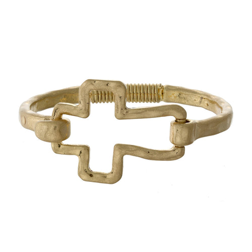 Hammered Cross Bracelet