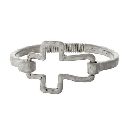 Hammered Cross Bracelet