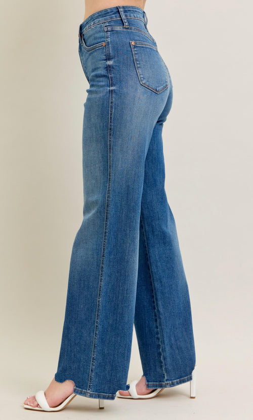Judy Blue All Chewed Up Wide Leg Jean