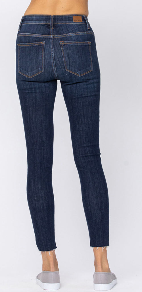 Judy Blue "My Vintage Blue Self" Raw Hem Skinny Jean