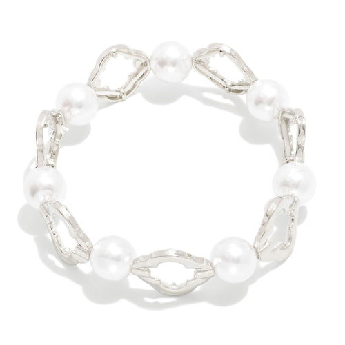 Pearls and Metal Bracelet